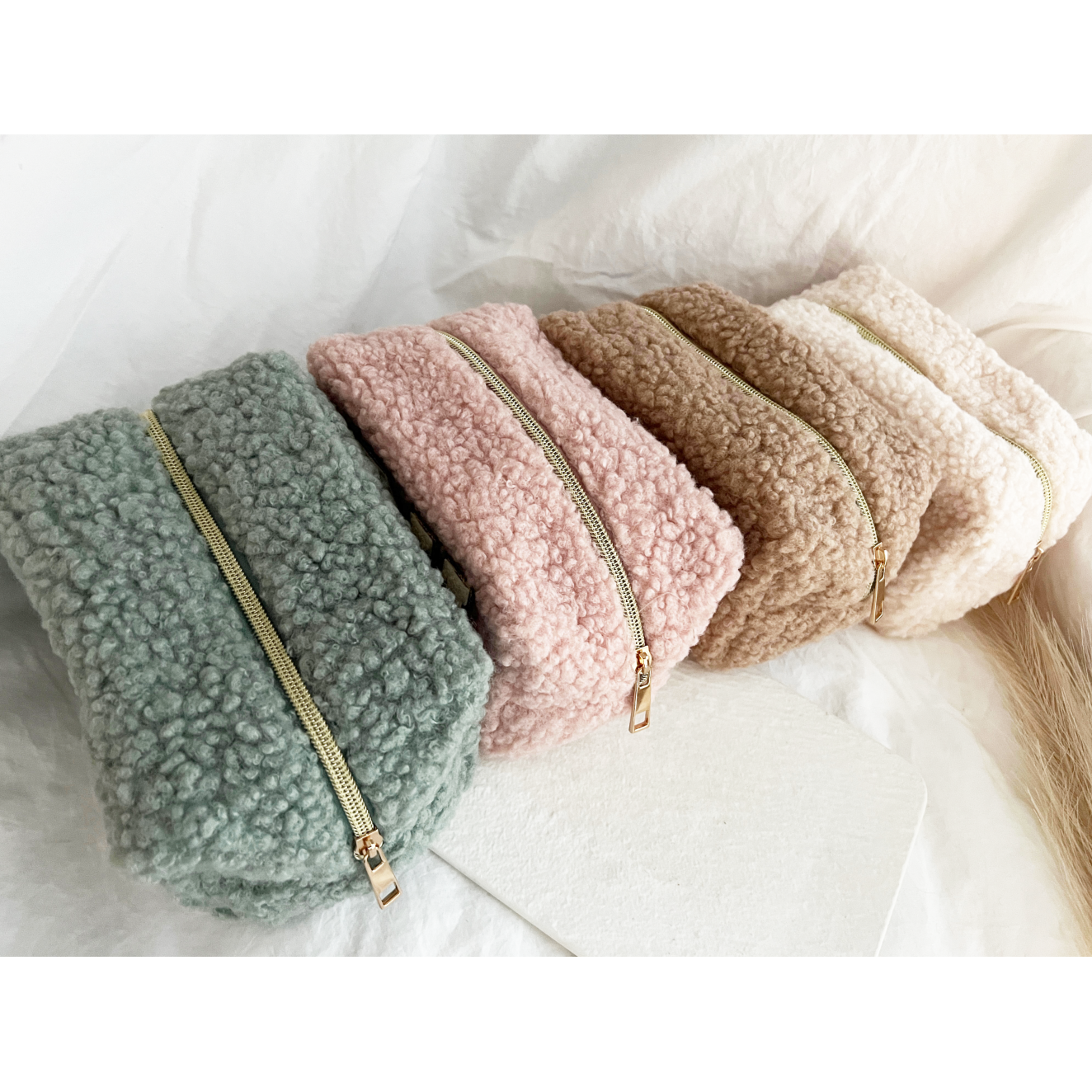 【GRACE U】Grace Plie Tweed Middle Bag Grace Tweed Bag Orange Green