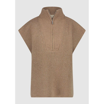 MARY KNIT VEST - CAPPUCHINO MELANGE