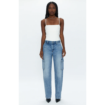 Bobbie Cargo Mid Rise Vintage Straight Leg Jeans - Regent