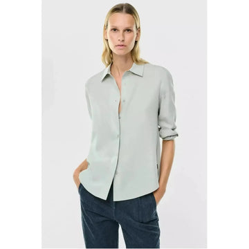 Trim Tencel Button-up Shirt